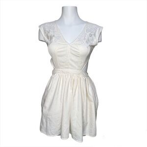 Mustard Seed Off White Cut Out Mini Dress Size Small